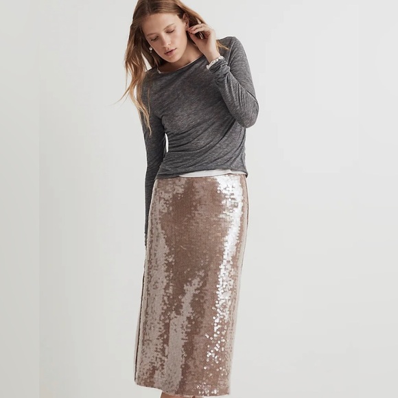 NWT Madewelll Sequin Midi Skirt - Picture 2 of 5